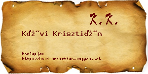 Kövi Krisztián névjegykártya