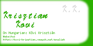 krisztian kovi business card